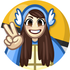 A logo showing a cartoonized depiction of Toadie wearing a blue hoodie with wings for ears. She is giving the peace sign.